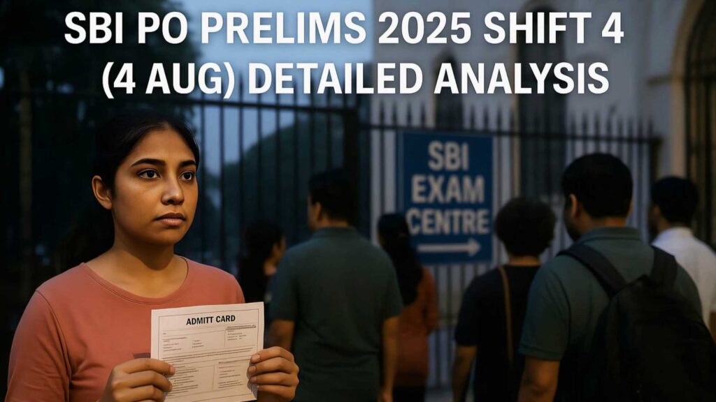 SBI PO Prelims 2025 Shift 4 (4 Aug) Detailed Analysis
